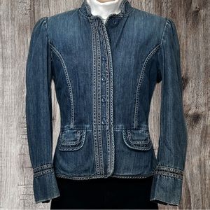 GAP - Blue Peplum Style Denim Jean Blazer Coat Jacket Size 2